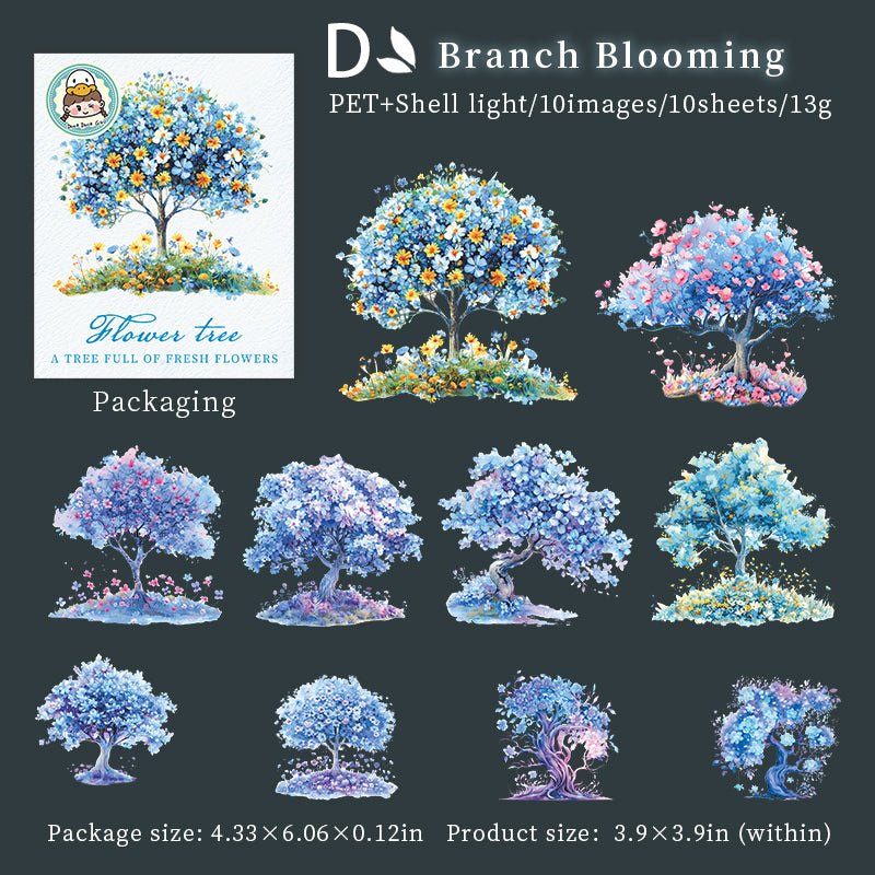 Flower Tree Sticker 10pcs