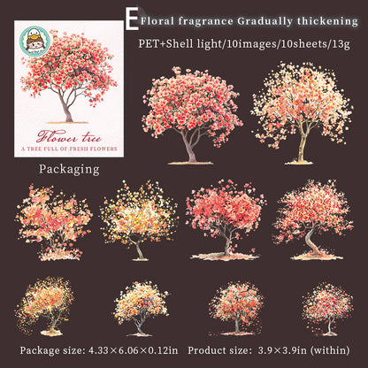 Flower Tree Sticker 10pcs