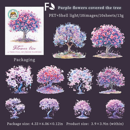 Flower Tree Sticker 10pcs