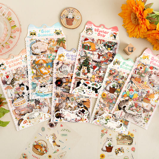 Fluffy Star Language Sticker 4pcs