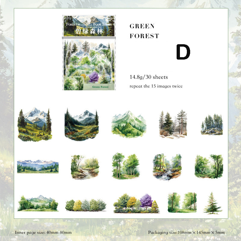 Forest Natural Stickers 30pcs