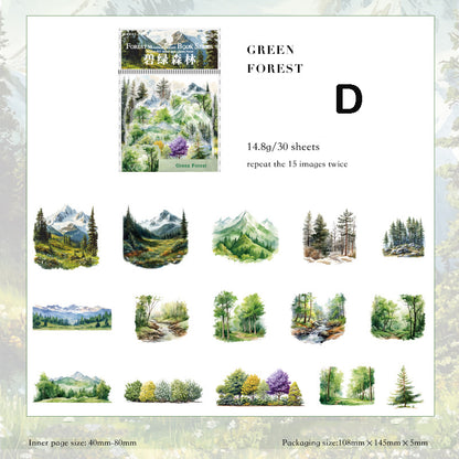 Forest Natural Stickers 30pcs