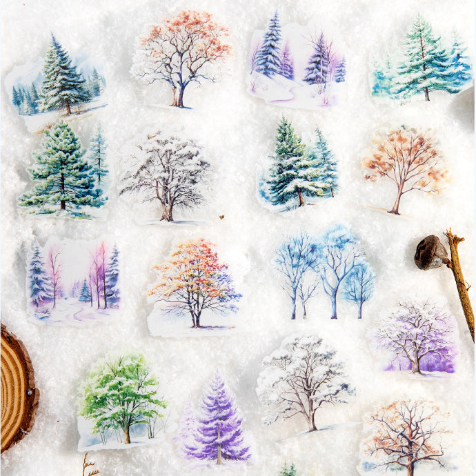 Forest Trees Stickers 16pcs