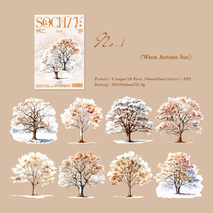 Forest Trees Stickers 16pcs