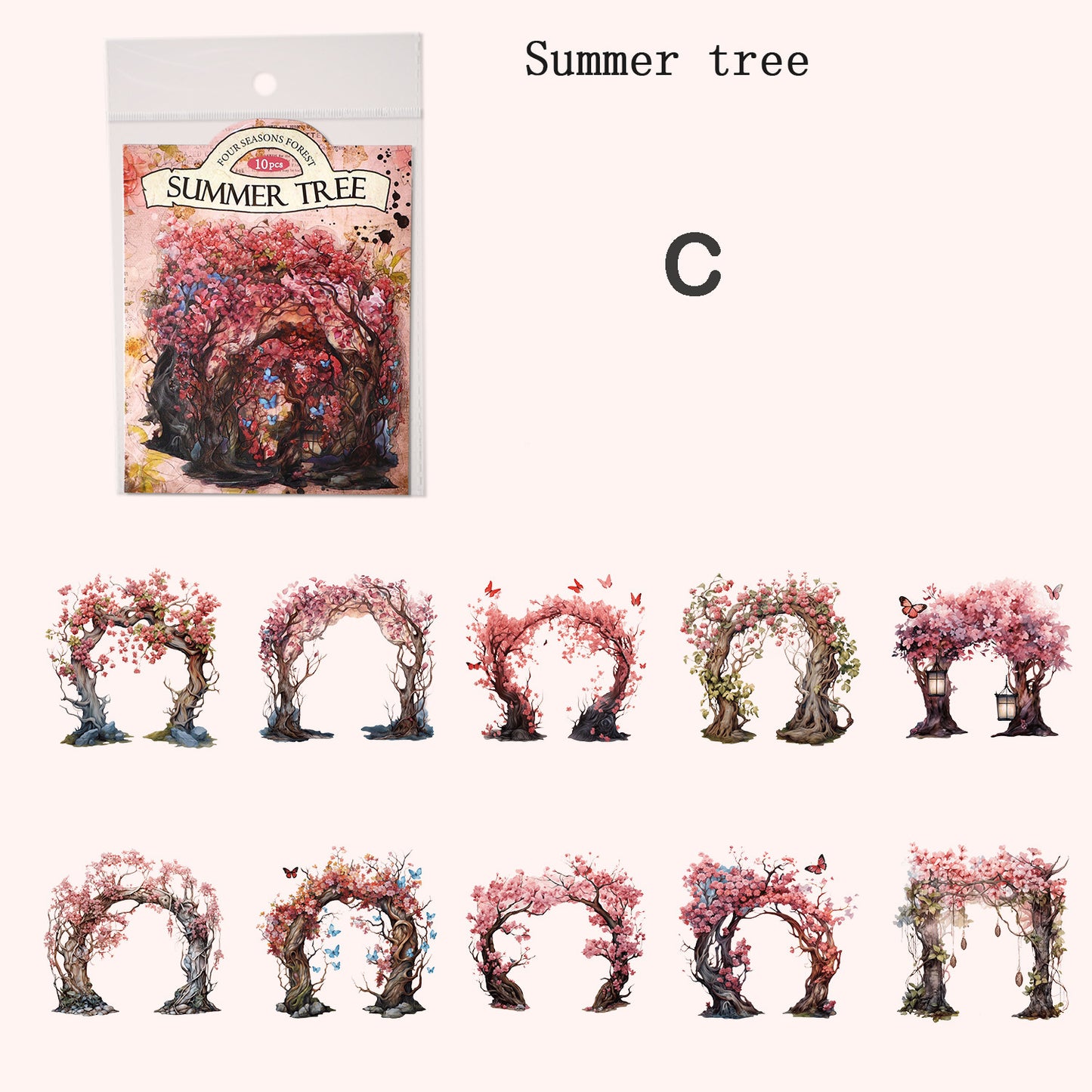 Four Seasons Forest Stickers 10pcs