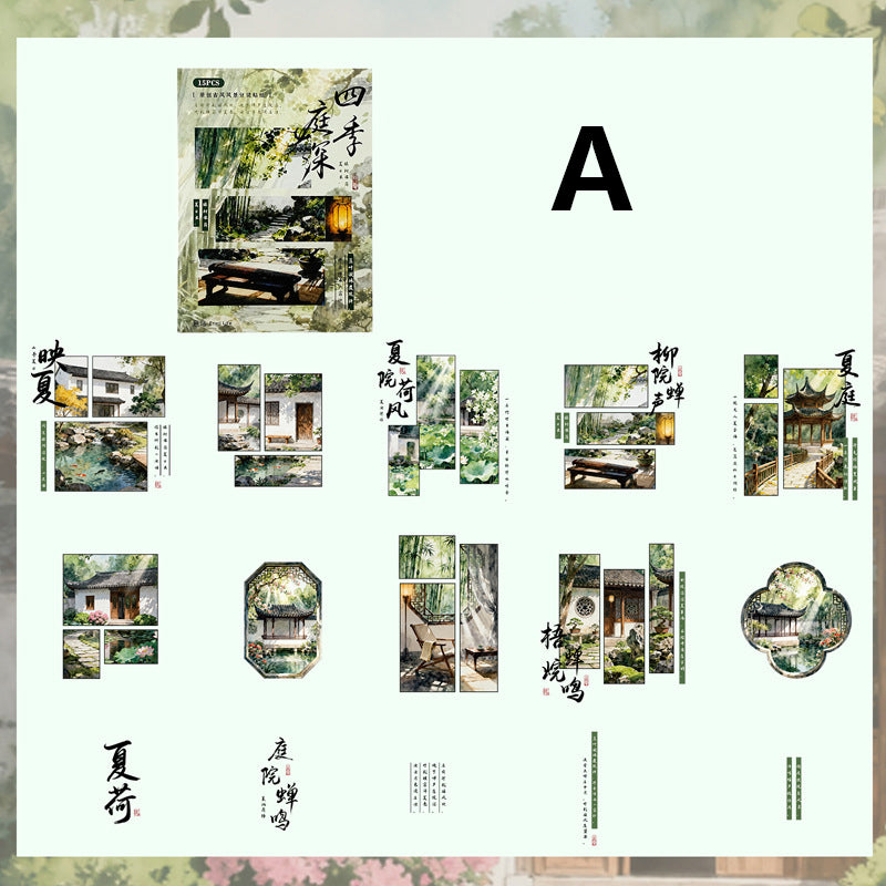Four Seasons Garden Deep Sticker 15pcs