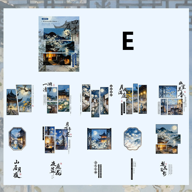 Four Seasons Garden Deep Sticker 15pcs