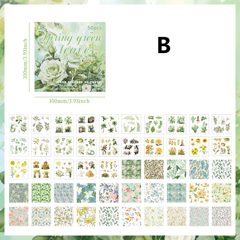 Four Seasons Of Youth Sticker Book 50pcs
