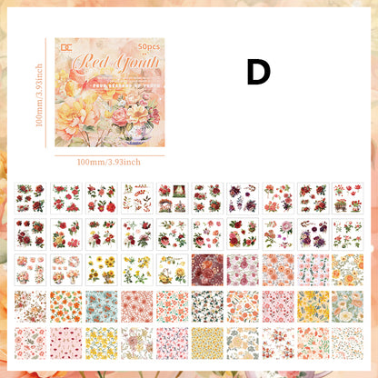 Four Seasons Of Youth Sticker Book 50pcs