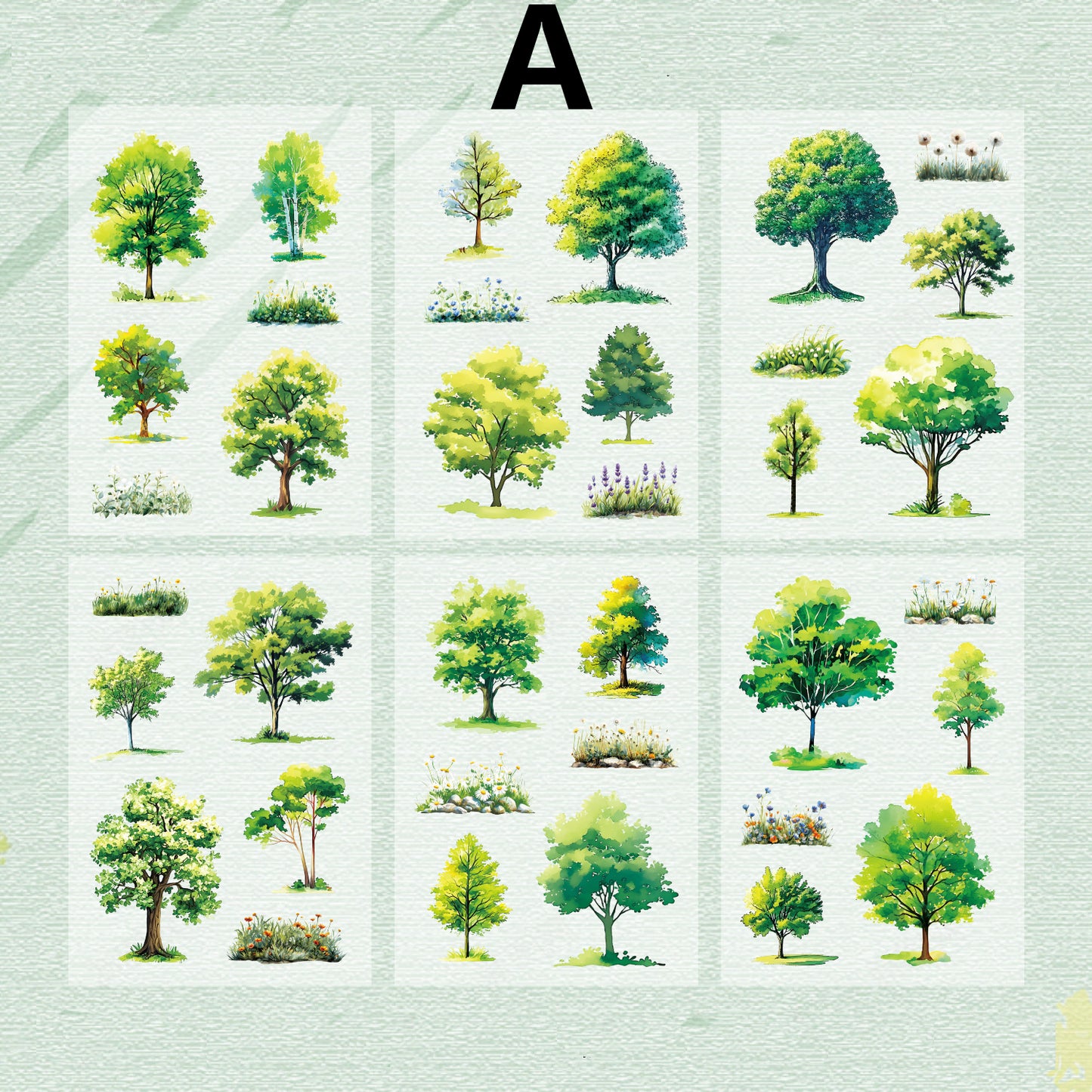 Four Seasons Tree Sticker 6pcs