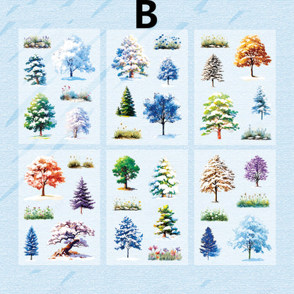 Four Seasons Tree Sticker 6pcs