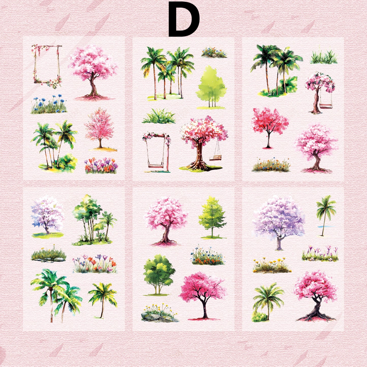 Four Seasons Tree Sticker 6pcs