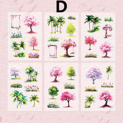 Four Seasons Tree Sticker 6pcs