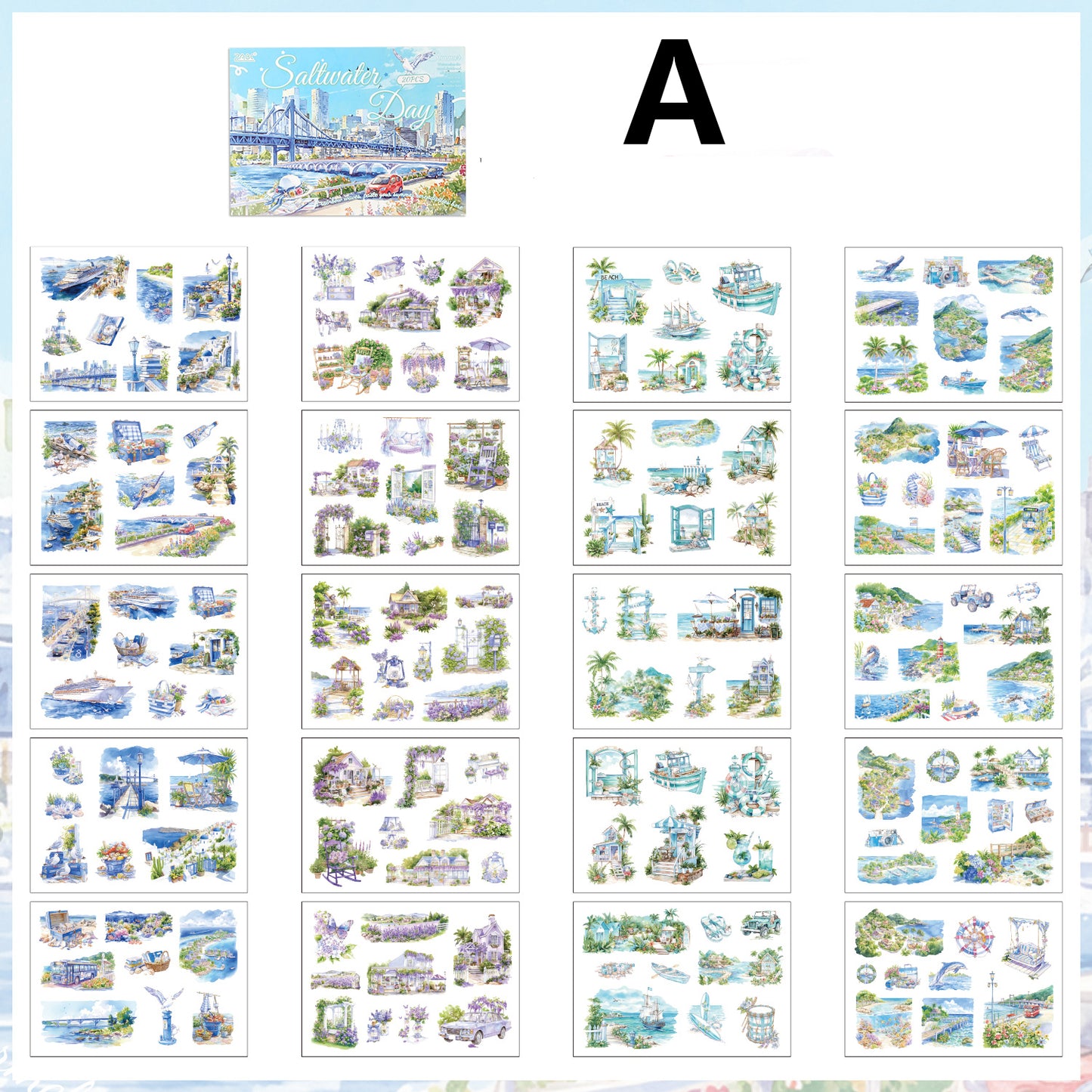 Four Times Scenery Sticker Book 20pcs