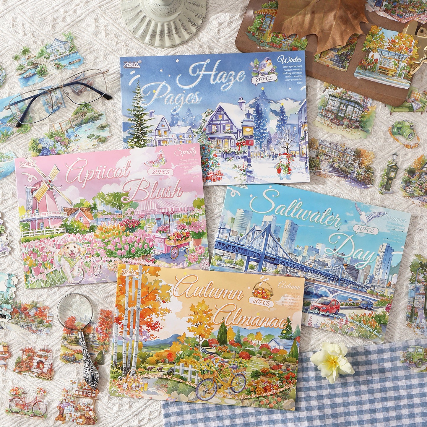 Four Times Scenery Sticker Book 20pcs