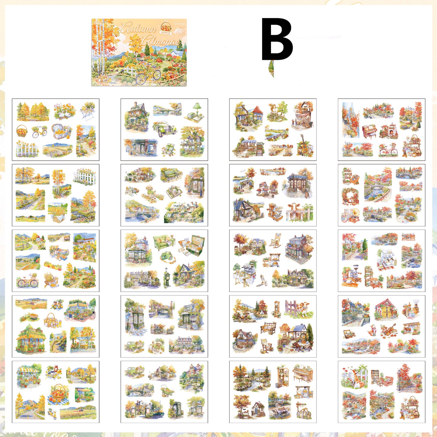 Four Times Scenery Sticker Book 20pcs
