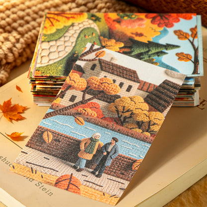 Four Woven Autumn Scenes Sticker 30pcs