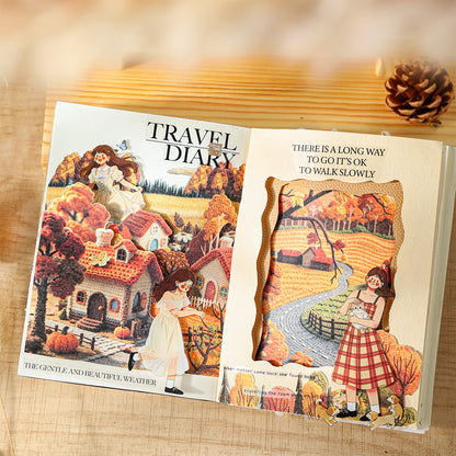 Four Woven Autumn Scenes Sticker 30pcs