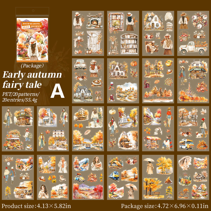 Four seasons journey Sticker Book 20pcs