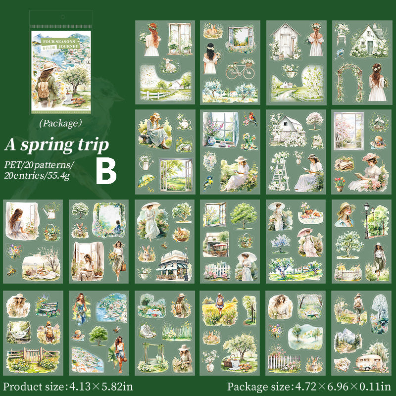 Four seasons journey Sticker Book 20pcs