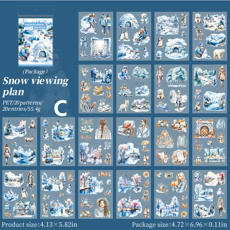Four seasons journey Sticker Book 20pcs