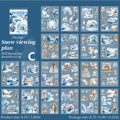 Four seasons journey Sticker Book 20pcs