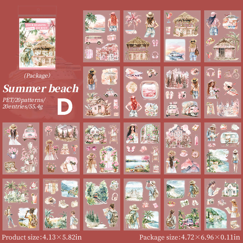 Four seasons journey Sticker Book 20pcs