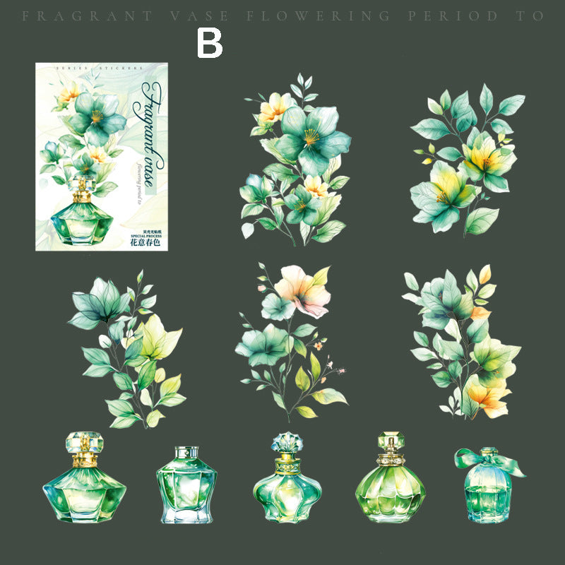 Fragrant Vase Flower Stickers 10pcs