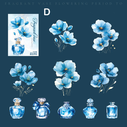 Fragrant Vase Flower Stickers 10pcs