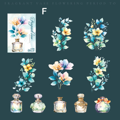 Fragrant Vase Flower Stickers 10pcs