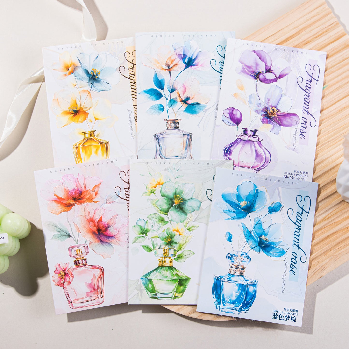 Fragrant Vase Flower Stickers 10pcs