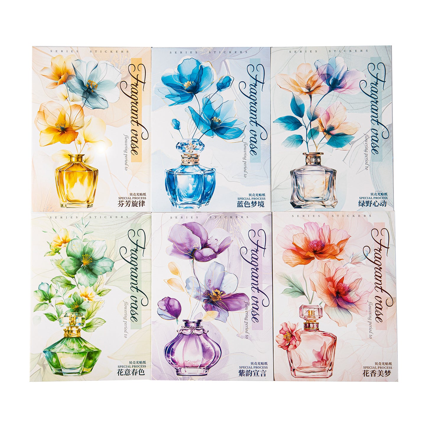 Fragrant Vase Flower Stickers 10pcs