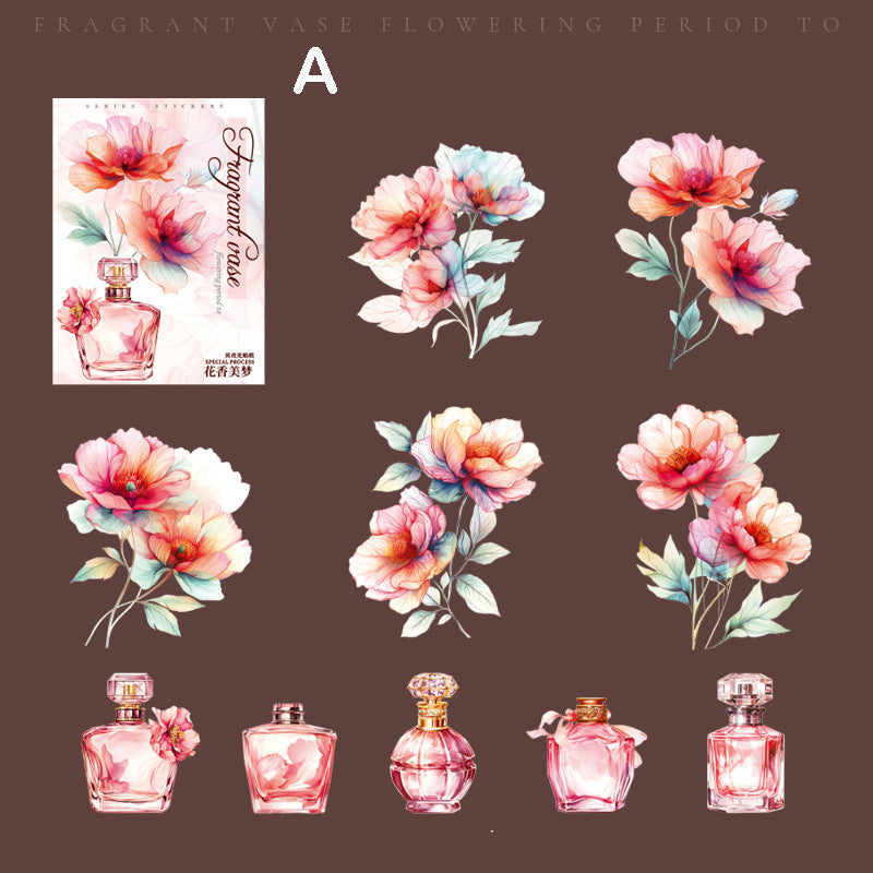 Fragrant Vase Flower Stickers 10pcs