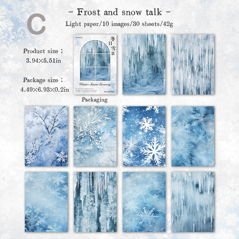 Winter Snow Scene Paper 30pcs