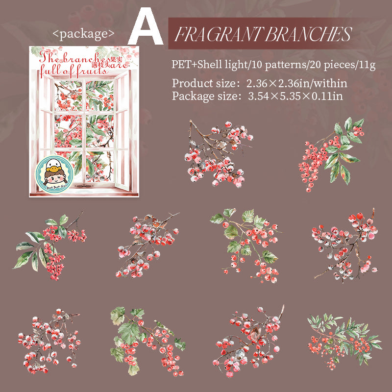 Fruit Full Branch Head Sticker 20pcs