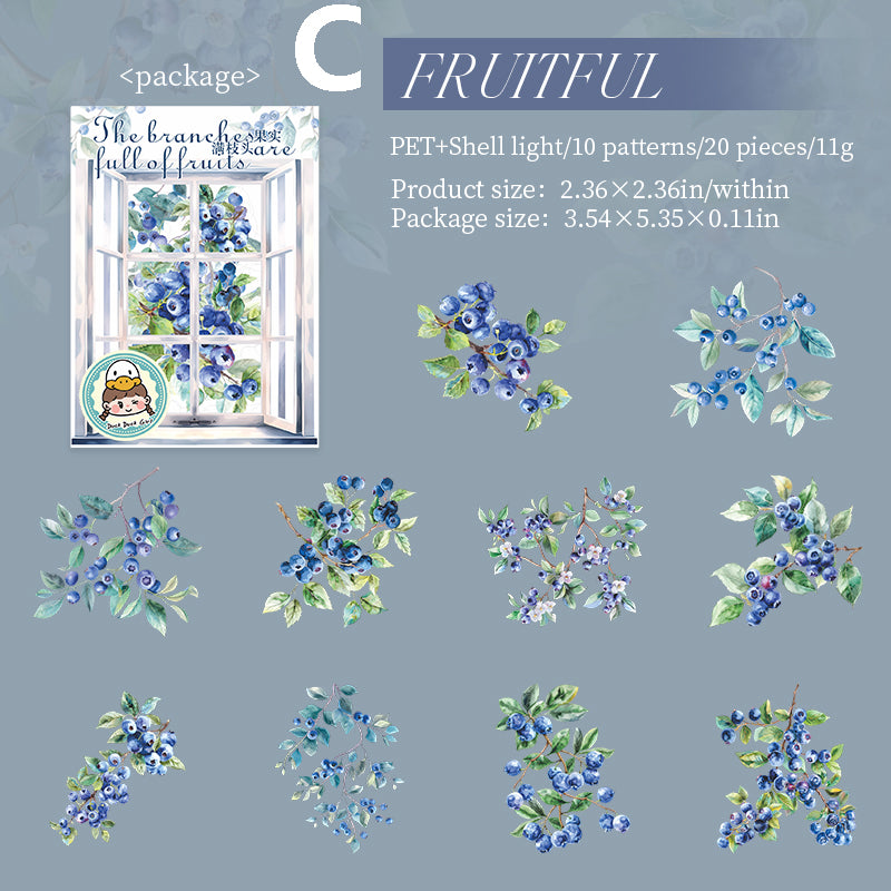 Fruit Full Branch Head Sticker 20pcs