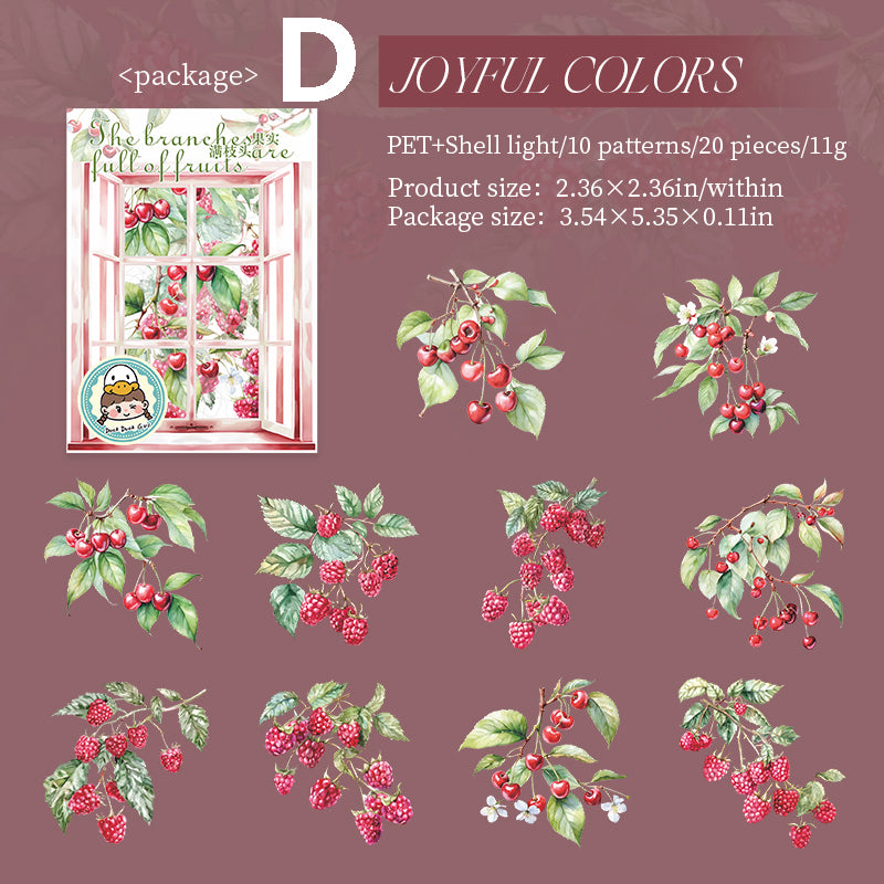Fruit Full Branch Head Sticker 20pcs