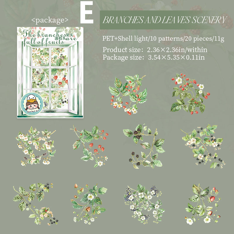 Fruit Full Branch Head Sticker 20pcs