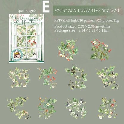 Fruit Full Branch Head Sticker 20pcs