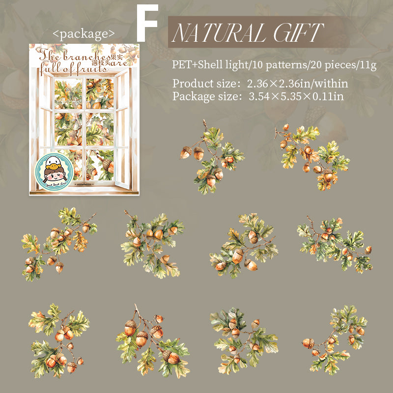 Fruit Full Branch Head Sticker 20pcs