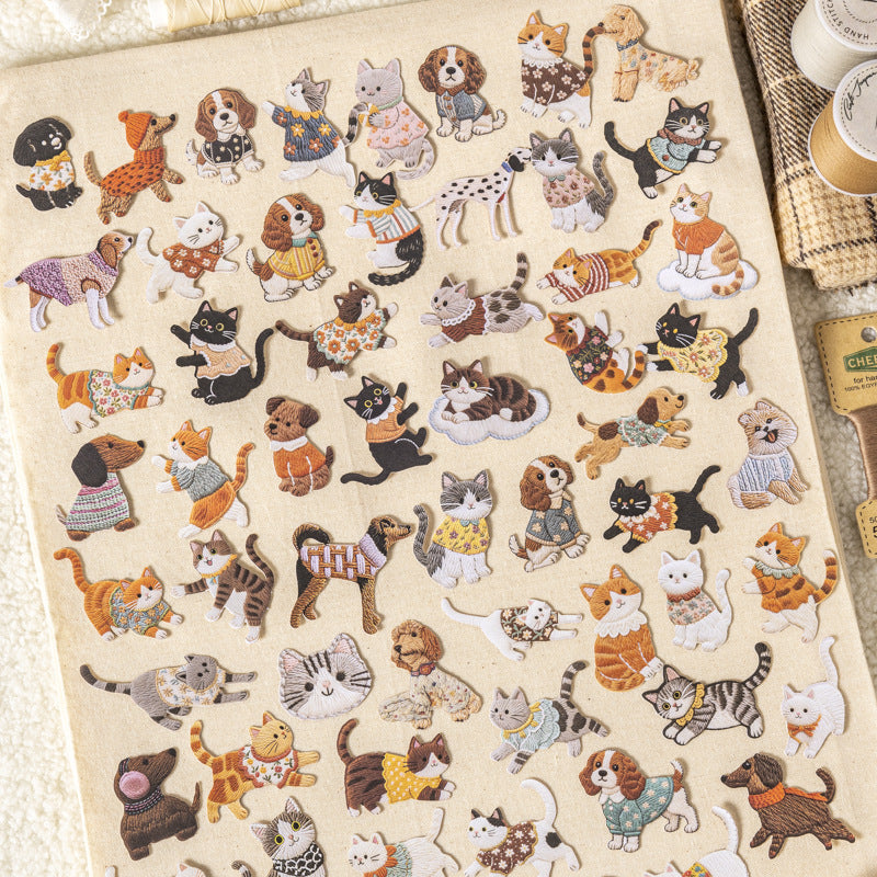 Fuzzy Embroidery Cuties Stickers 20pcs
