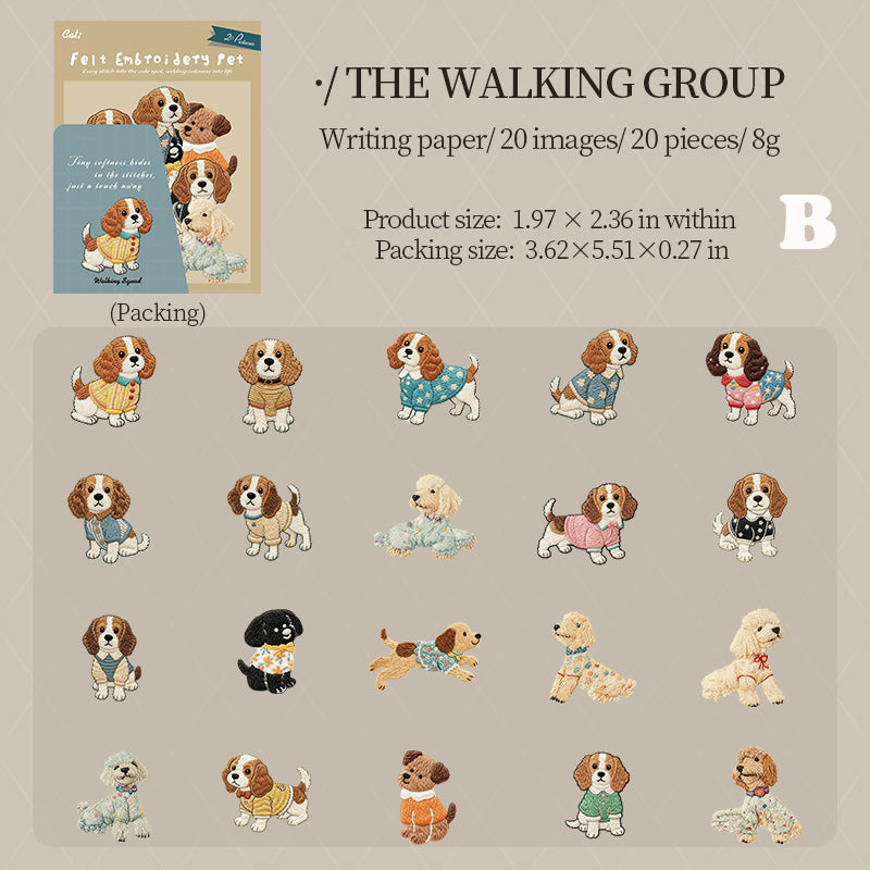 Fuzzy Embroidery Cuties Stickers 20pcs