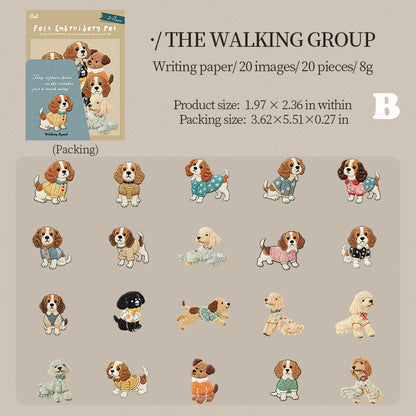 Fuzzy Embroidery Cuties Stickers 20pcs