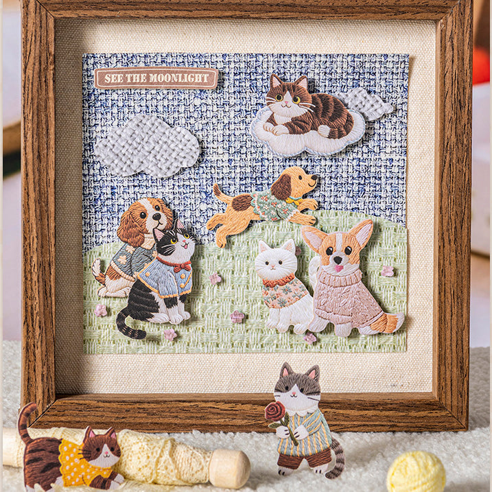 Fuzzy Embroidery Cuties Stickers 20pcs