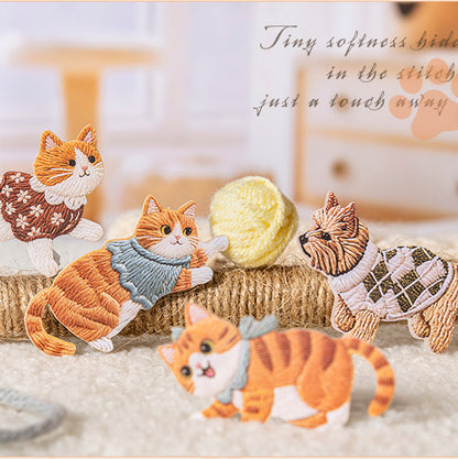 Fuzzy Embroidery Cuties Stickers 20pcs