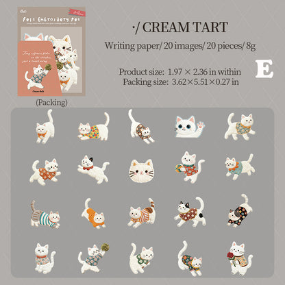 Fuzzy Embroidery Cuties Stickers 20pcs
