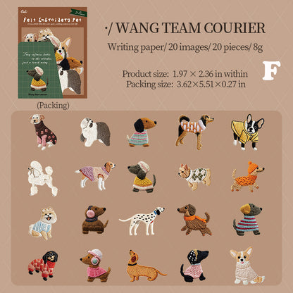 Fuzzy Embroidery Cuties Stickers 20pcs