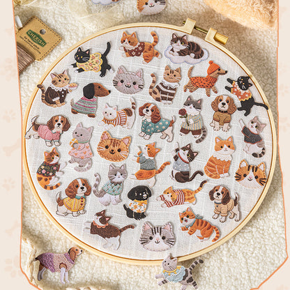 Fuzzy Embroidery Cuties Stickers 20pcs
