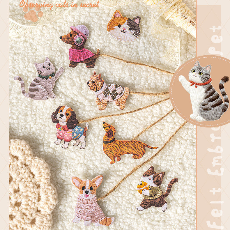 Fuzzy Embroidery Cuties Stickers 20pcs