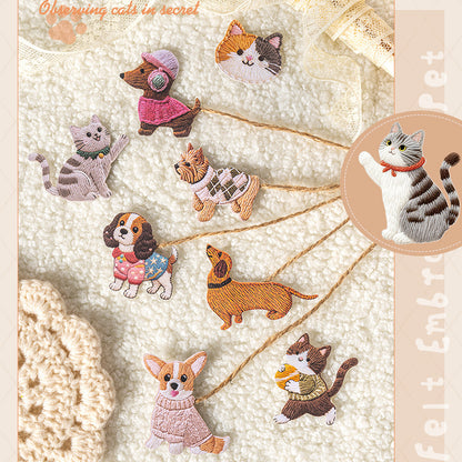 Fuzzy Embroidery Cuties Stickers 20pcs